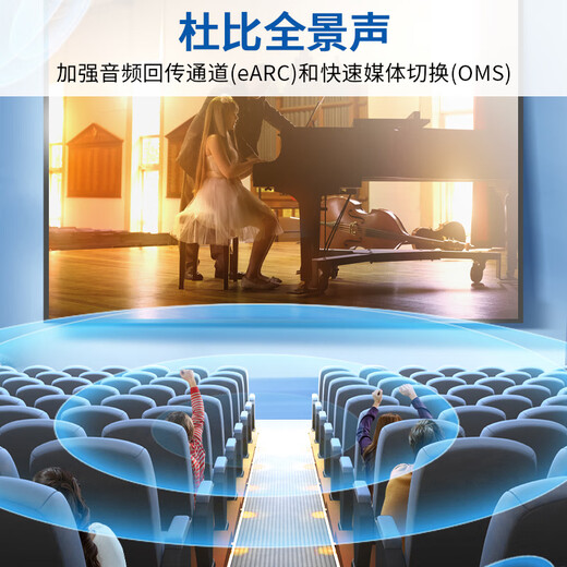 Jinghua HDMI cable version 2.1 8K60HZ ultra-high definition cable 4K144Hz compatible HDMI2.0 laptop TV monitor projector video connection cable 1.5 meters H662E