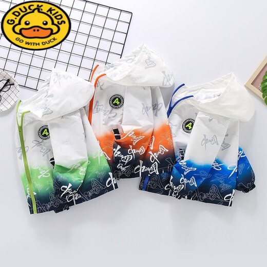 G.DuckKids Garçons pour garçons Spring and Automne Child's Charge * Vêtements Gradient supérieur moyen et grands vêtements de printemps pour enfants 2024 Nouveau brise-vent à la mode Blue 170