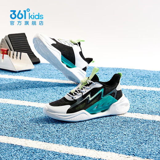 361 zapatos para niños para niños y niñas zapatos para correr deportivos para 2024 Summer Nuevos zapatos medianos y grandes para niños de carbono Negro/361 grados White/Water Lemon Green 34