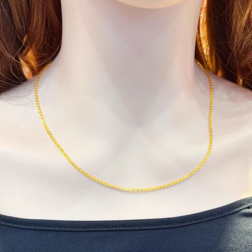 RSRDDY Lao Fenghuang Gold Store's same necklace 999 women's fine clavicle chain O-shaped chain gold-plated chain for my wife 18k gold 0-shaped necklace Lao Fengxiang's same style