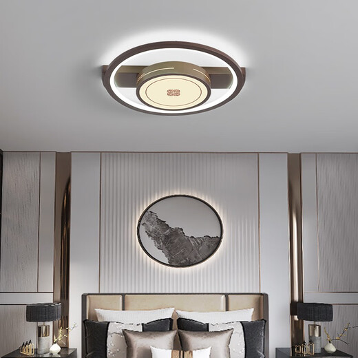 Leshi (NVC) 2025 Neues modernes neues chinesisches Wohnzimmer Deckenleuchten Einfaches Esszimmer Schlafzimmer Studium Tea Room Lampe Gesamthaus zwei Schlafzimmer Ein 1W 6187-Runden 50 cm-Three Farblicht Licht