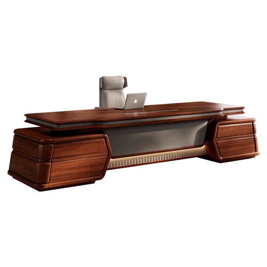 Aosenming modern solid wood boss desk office desk and chair combination retro style light luxury high-end office president desk executive desk 3.2 meters boss desk