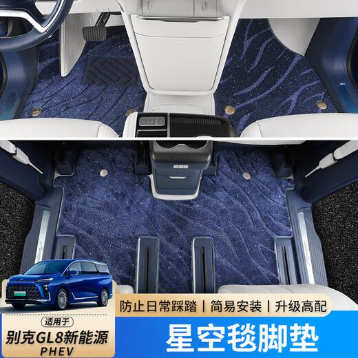 Taoni Bear eignet sich für Buick GL8 Lu Shang Foot Pad 25 Neues GL8 Special New Energy Plug-Mixed Volles umgebendes Leder in der Mittelreihe mit mittlerer Reihe + mittlere Reihe + Drei-Reihen-Doppelschicht-Weißbilde + Blau Buick GL8 New Energy 25-25 (3899 Exklusiv 4