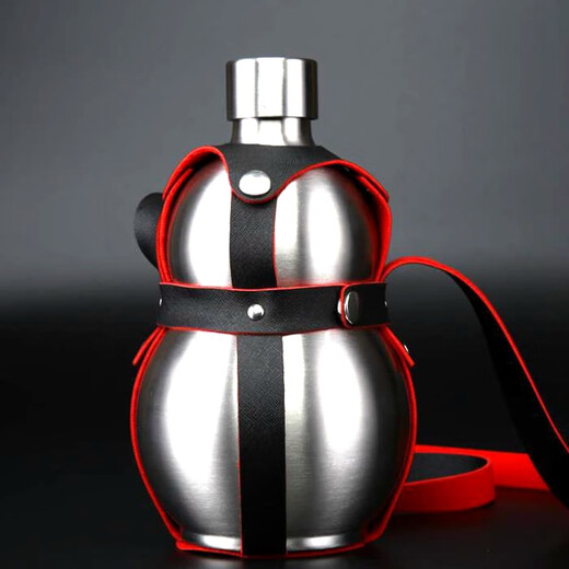 304 stainless steel wine bottle wine gourd 1 Jin Jin equals 0.5 kg 2 Jin Jin equals 0.5 kg 3 Jin Jin equals 0.5 kg 7 Jin Jin equals 0.5 kg Outdoor portable wine bottle household small wine kettle W True color 2 Jin Jin equals 0.5 kg Equipped with leather case + funnel + wine glass