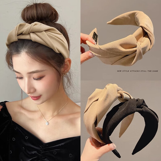Bai Shilin's high-end high-ceiling headband for women 2025 new high-end headband face wash headband wide-brimmed hairpin headwear black