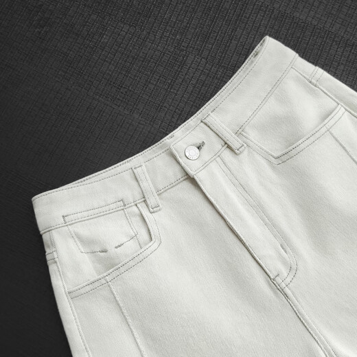 
MeiYANG (MEIYANG) angel 2 jeans Twill straight-legged eight/nine-point [big 50] grayish-white (nine-point version) M