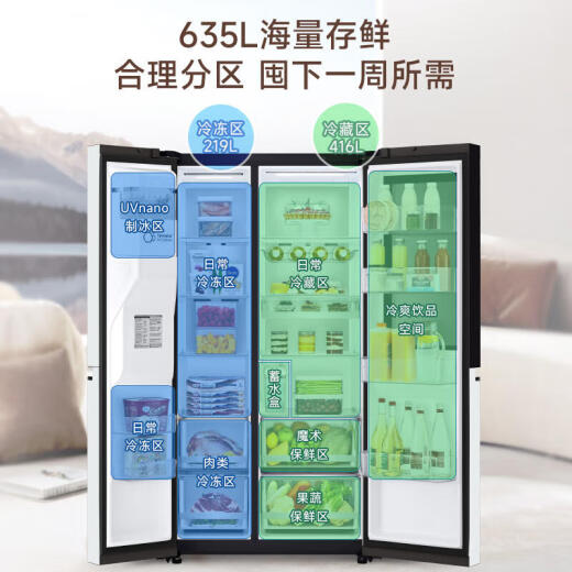 LG S653MWW87D Golpes en la ventana Refrigerador de barra de hielo esférica 635 litros Puerta de doble apertura de gran capacidad S652GTW16B655 LITERS CREME WHITE