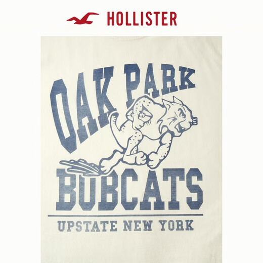 HOLLISTER25 Été Nouveau American Retro Couple T-shirt Cotton poids lourd Vêtements pour hommes et femmes KI323-5012 Milky White M (180 / 100A)