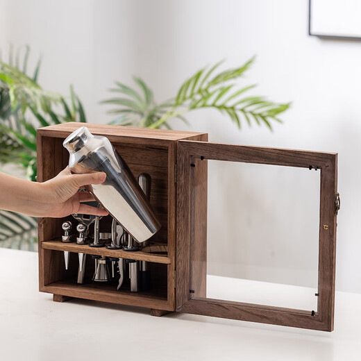 Miaopule quality Helens adjuster set dust-proof wooden box stainless steel shaker bar supplies adjuster three-stage dust-proof set