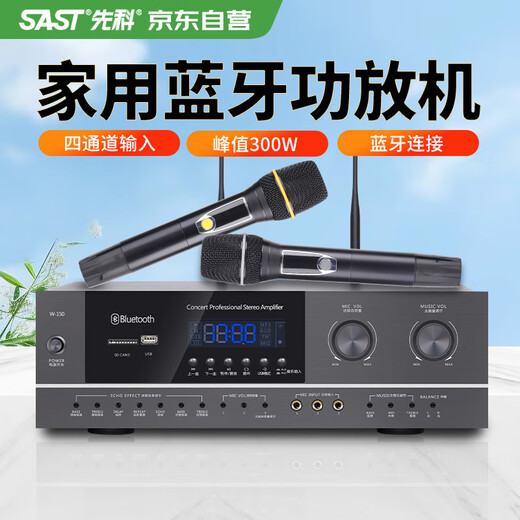 先科（SAST）AV-312V定阻蓝牙功放机大功率发烧级hifi功率放大器 家用KTV卡拉OK家庭影院功放带话筒麦克风 300W