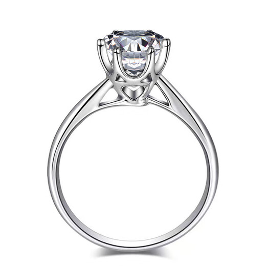 AVHE cultured diamond platinum ring with twisted arm and six claws, please order wedding gift Qixi Festival platinum laboratory diamond ring in stock. Platinum ring + 30 points diamond (D/VVS/3EX/N) No. 9-20 circle (circle number can be noted)