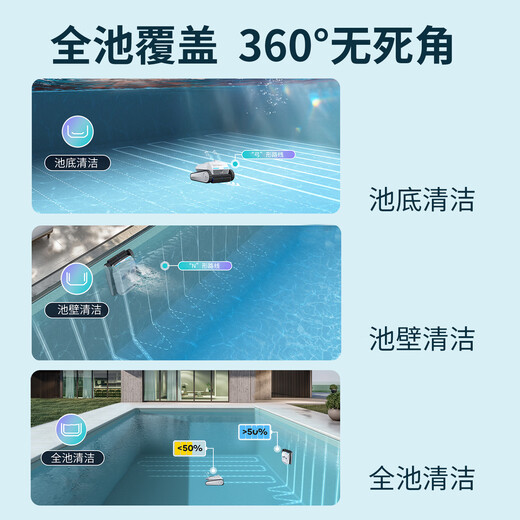 Monitok American swimming pool suction machine package fully automatic cleaning robot filtering water turtle pool bottom underwater vacuum cleaner M9 (full pool/150 minutes/double roller brush)