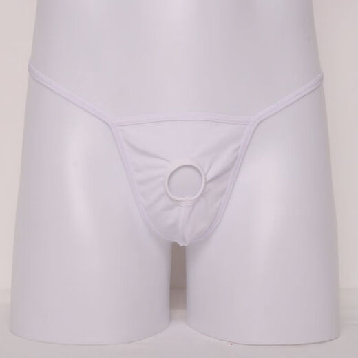 Renduo men's sexy underwear, sexy thong with JJ penis exposed in the middle, no-take-off T-pants for gay men, black, one size fits all, 160Jin, Jin is equal to 0.5kg, within