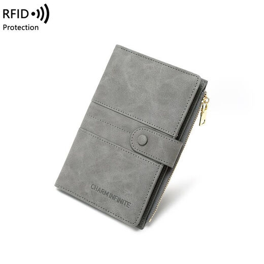 New new certificate bag anti-theft brush RFID passport clip zipper buckle folder multi-function travel passport bag pink