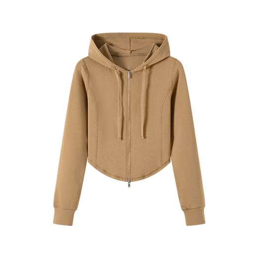 JUACTIVE Paper Man Jacket Sports Women's Yoga Wear Slim Long Sleeve Women's Pilates Running Fitness Wear Women's Iced Coffee M