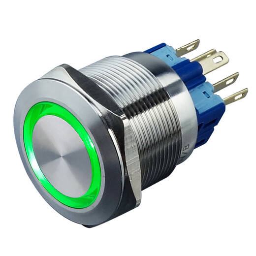 Stainless steel push button switch red 5V self-overriding