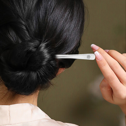 Dian Qingtang Ancient Style Xiangyun Silver Hairpin Pure Silver 999 New Chinese Hanfu Versatile Silver Hairpin Silver Ornaments for Lovers and Girlfriends Shiny Xiangyun 25g