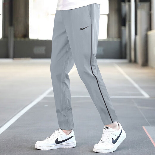 耐克（NIKE）男裤夏季透气快干运动裤薄款冰丝休闲裤男士长裤潮流官方正品 DM6627-010_黑色直筒款_透气快干 S