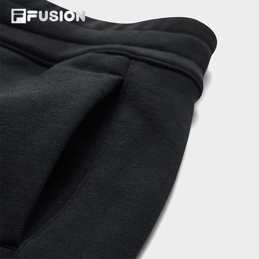 FILA FUSION Fila Fashion Brand Knitted Pants for Women 2025 Autumn New Fashion Loose Straight-Line Casual Pants, Black-BK M 165/66A/M