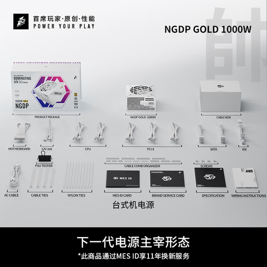 首席玩家（1st player）NGDP金牌 1000W电源（ATX3.0&3.1双规范/MES ID/压纹线/FDB风扇/支持5090/白色）