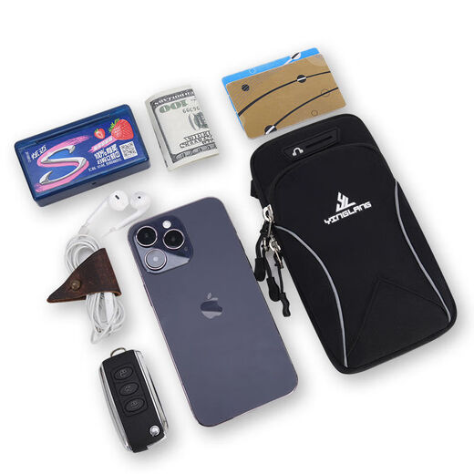 Yinglang's new sports mobile phone arm bag, outdoor running wrist bag, men's small single shoulder crossbody bag, women's fitness arm bag, dark blue