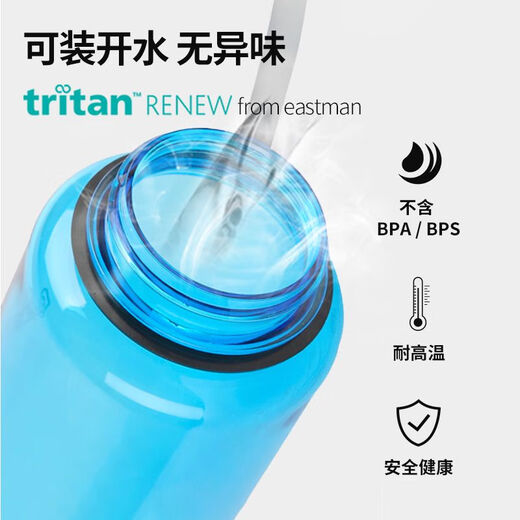 Extra große Kapazität Wasserbecher 1500 ml Sommer Sportarten Außenwasserflasche tragbarer Plastikbecher für Männer und Frauen 682009-0570 Blau transparent 1500 ml