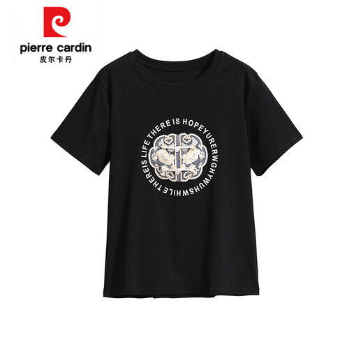 Pierre Cardin Cotton Kurzärärmungs-T-Shirt für Frauen Mutter Sommer 2025 Neuer Stil mittlerer und älteres modisches Hemd mit großer Größe mit großer Höhe.