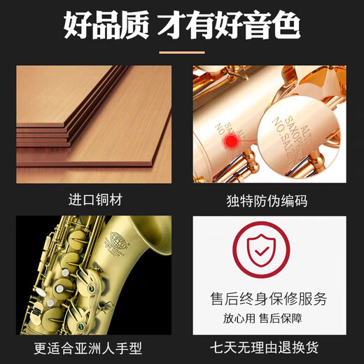 萨尔特次中音萨克斯管乐器专业成人降b调SP-6600 进口铜材 台湾原装原产 仿古青铜色