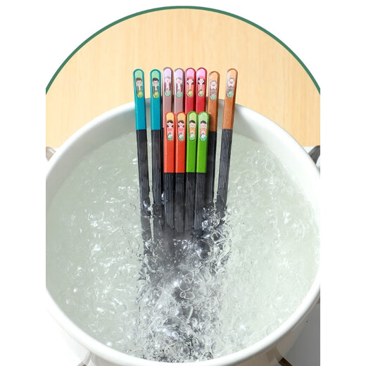 Double gun new hotel home antibacterial, mildew-resistant, high temperature and anti-slip Chinese chopsticks alloy chopsticks Chinese tableware Fuxing Gaozhao chopsticks 4882 8 pairs