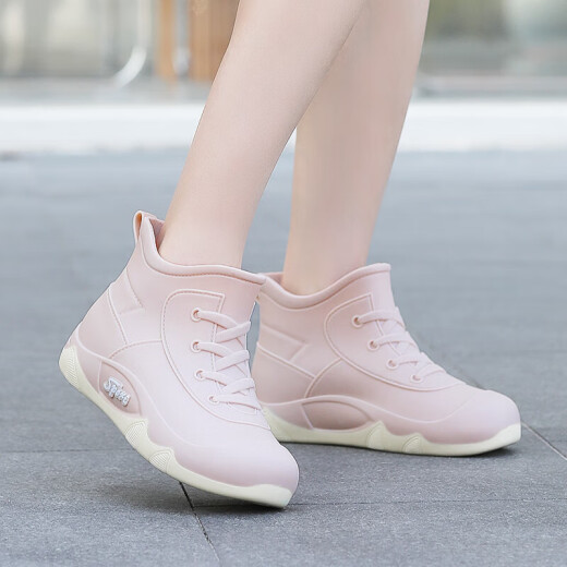 Botas de lluvia para mujeres en verano adultos use el suela gruesa de la moda estudiante de tubo corto de moda botas de lluvia antideslizantes zapatos de goma de la cocina baja