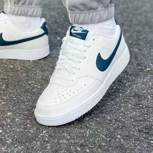 Nike Herrenschuhe 2025 Sommer Neu einfacher Version Air Force One Court Sneakers Weizenfarbe Casual Schuhe HQ4867-101 Segel Weiß/Ortel Deep Sea Blue 44.5