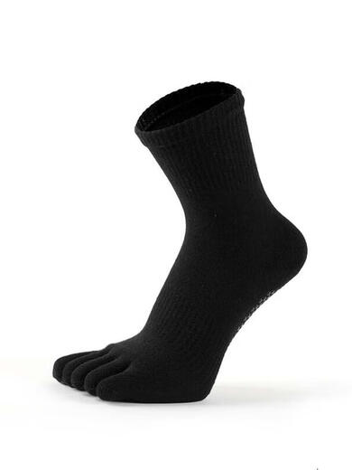 Men's yoga Pilates socks mid-calf five-finger non-slip socks running sports socks fitness floor socks mid-calf open toe socks blue