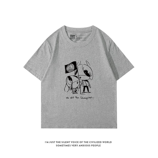XPAY Enrique leads PSG to win the championship and remembers the youngest daughter, the same custom summer pure cotton short-sleeved T-shirt for men and women. Short-sleeved and short-sleeved-A13822-front middle-dark night gray-white picture XL 175-180cm/140-160Jin[Jin equals 0.5 kg]