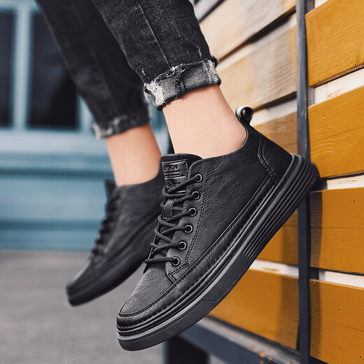 Pull back men's shoes 2025 spring, autumn and winter waterproof and anti-slip chef work shoes plus velvet warm cotton shoes business casual leather shoes for men DC3019 brown single layer 41