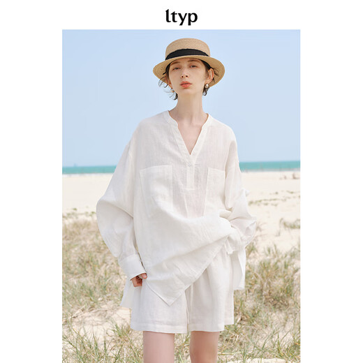 
Original travel products ltyp imported from France 100% linen literary shorts white loose drawstring casual shorts for women Crescent white (expected to ship in 10-15 days) M