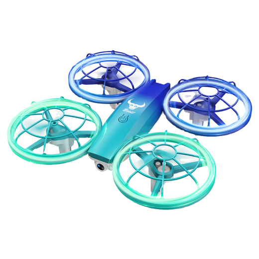 Competencia de drones sin licencia para estudiantes de la escuela primaria, quadcopter de control remoto, drones para jóvenes, competencia de la escuela primaria y secundaria, blue <modificado de dos palas de dos palas [Pro no fotografía aérea + bolsa de almacenamiento] paquete eléctrico único [1 total eléctrico]