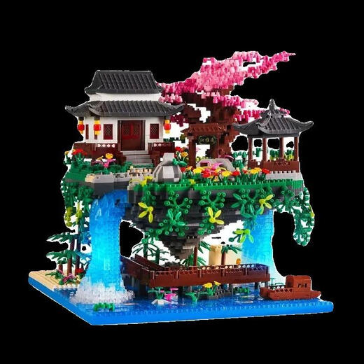 2025 Neue Baumhaus Bausteine ​​Taohuatan-Baugruppenspielzeug für Jungen und Mädchen Mikrokorngeschenke, super großer Pfirsich, mittelgroße Tiananmen/3888 Getreide/[Geschenkboxverpackung+