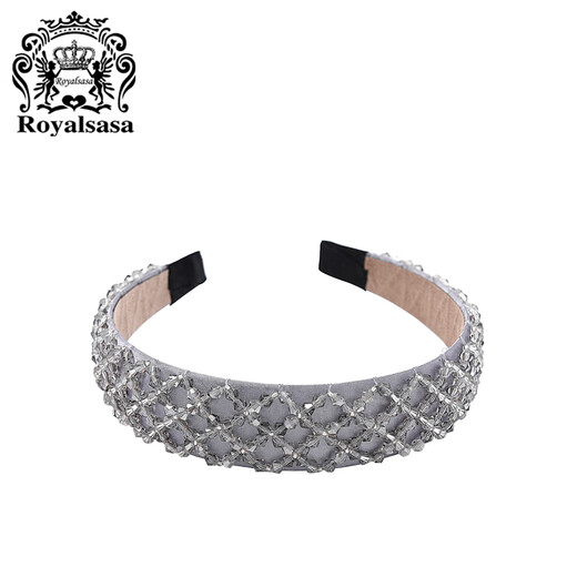 Royal sasa royal salsa headband Korean style wide-brimmed headband imitation crystal beads adult handmade hairpin hairpin head jewelry head flower