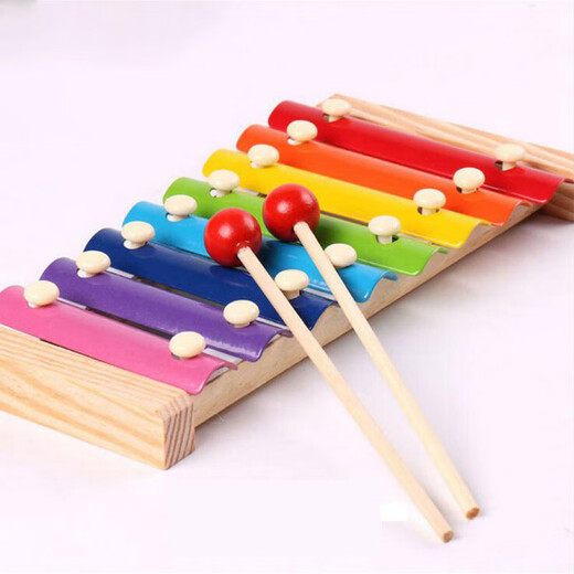 Benbeng Rabbit Madera de madera de ocho tonos Pequeño tocador de piano instrumento musical simple Educación temprana Juguete de madera con puntaje de madera de madera de ocho tonos [3 cajas]