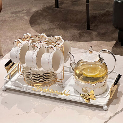 Zhongshangguan Agua de agua Juego de entretenimiento Invitados Conjunto de agua Juego de té Copa de té alta y exquisitas copas de regalos de inauguración de la casa Embalaje común 1049