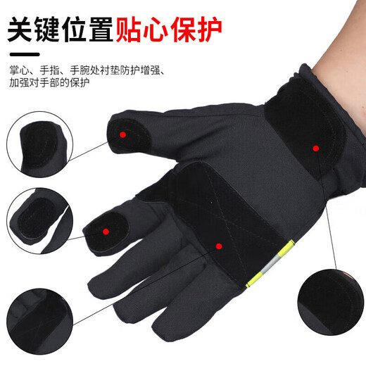 Firefighting gloves, fire-fighting protective gloves, thickened flame-retardant fire-proof fire drill gloves, 02 models, one pair