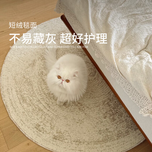 Saipos annual ring glue-free round carpet wabi-sabi light luxury high-end bedroom bedside blanket living room room swivel chair blanket 1.2X1.2M