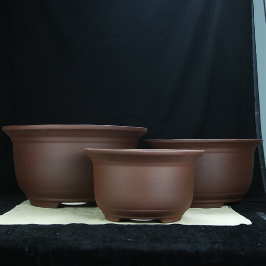 Extra-large purple clay flower pot planting old piles above 60cm super large wealth tree iron tree ceramic pot Purple clay x 854 medium size four