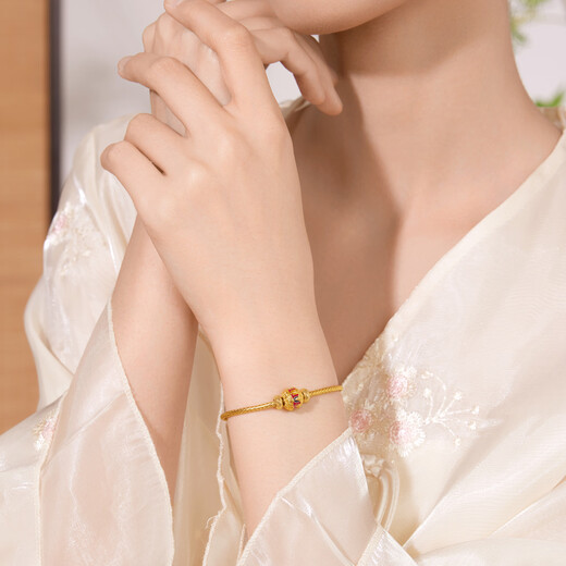 Century Yuan Eight-faced Buddha Transfer Bead 18K Gold Pendant Birthday Gift (Gift Alloy Bracelet) Gold Weight 0.19-0.2g