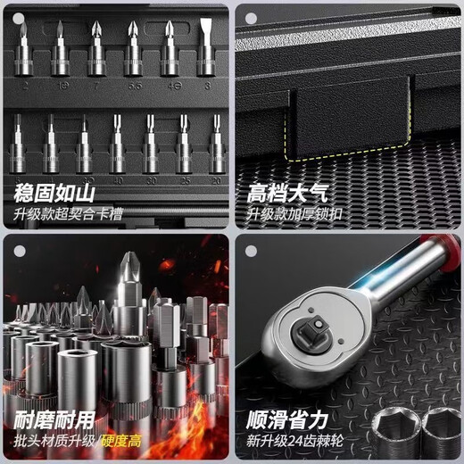 Vinoa 46-piece combination tool set, socket wrench, car screwdriver set, ratchet wrench, multi-functional repair home set, 37+3+2+3+1 auto repair tool set, direct price, grab CPWYJCCEEAA