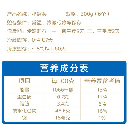 丰泽园 面点烘焙 生鲜 儿童早餐 方便速食主食熟食馒头半成品 小窝头300g（6个）