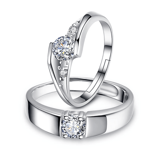 Chow Tai Fook platinum couple ring pt950 platinum engagement diamond engagement ring Valentine's Day gift for girlfriend - Eternal love ring