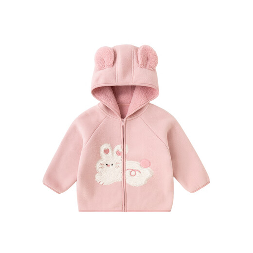 Dudujia children's coat winter velvet boys' hooded tops winter style girls' clothes thickened baby children's clothing cartoon red 90