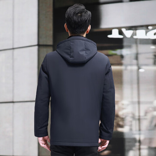 
BABAOLANG mink coat men's parka can remove mink fur in winter, one-piece inner liner middle-aged Nickname fur coat Navy blue L (170) Recommended weight 110-125 Jin [Jin equals 0.5 kg]