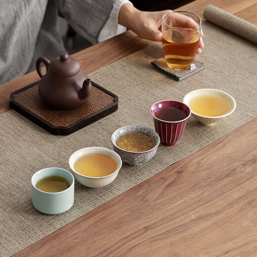 Shimmer Li Jianzhan Master Cup Personally Used Five Famous Kiln Tea Cup Set Mid-Autumn Festival Gift Souvenir Ceramic Tea Cup Five Famous Kiln Tea Cup Gift Box